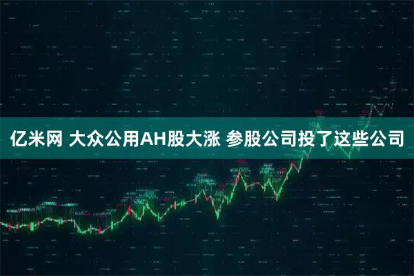 亿米网 大众公用AH股大涨 参股公司投了这些公司